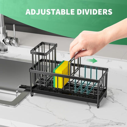Stainless Steel Sink Rack Drain Organizer, compatible with most sinks, Gray V1188-MS-325-0836