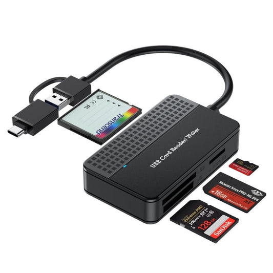 4-in-1 Card Reader USB 3.0 & USB-C High Speed 5120 Mbps, Compatible with Mac iPad PC Smartphone, Micro SD SD V1188-MS-325-0838