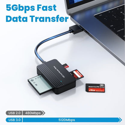 4-in-1 Card Reader USB 3.0 & USB-C High Speed 5120 Mbps, Compatible with Mac iPad PC Smartphone, Micro SD SD V1188-MS-325-0838
