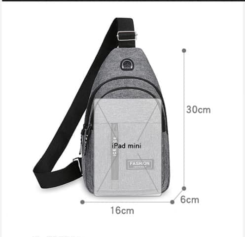 Unisex Blue Crossbody Shoulder Chest Backpack with Headphone Jack for Hiking Travel Climbing V1188-MS-325-0841