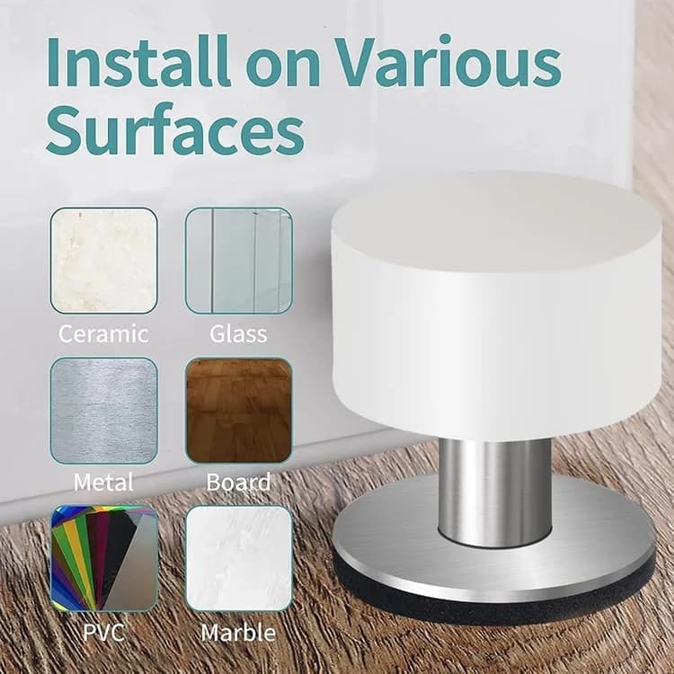 2-Pack Stainless Steel Self-Adhesive Door Stop, fits all doors V1188-MS-325-0843