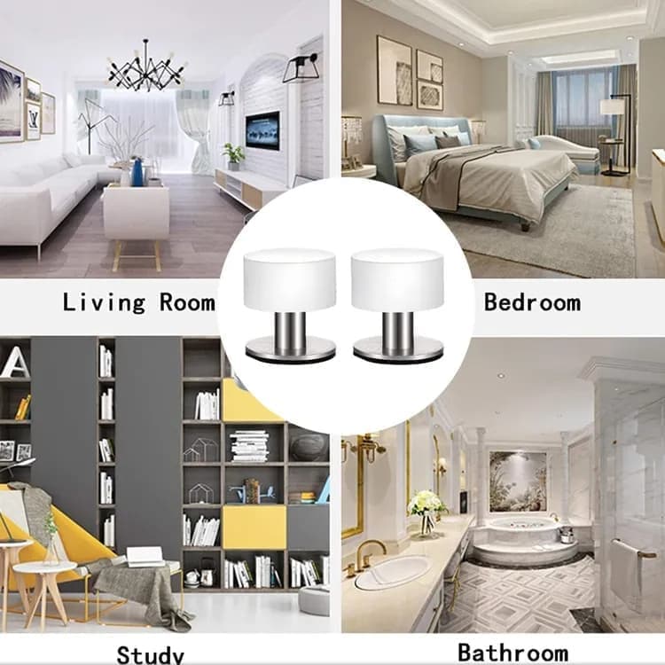 2-Pack Stainless Steel Self-Adhesive Door Stop, fits all doors V1188-MS-325-0843