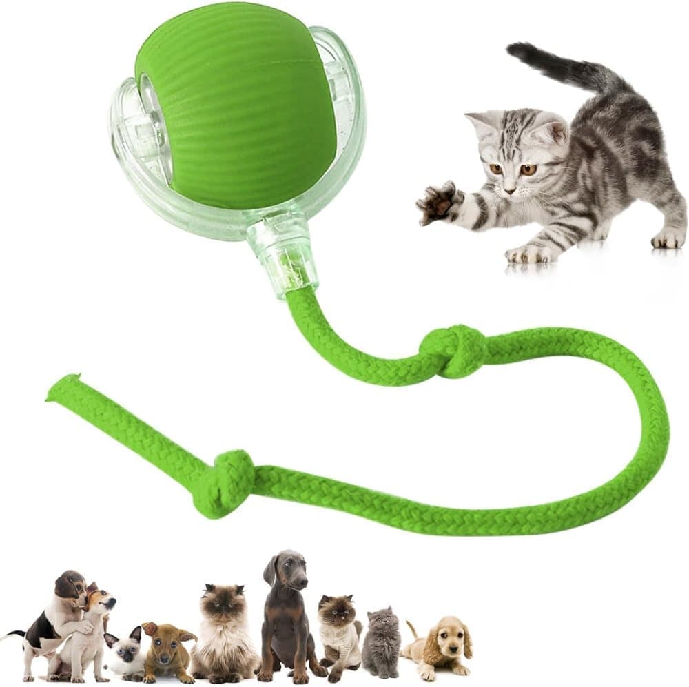 Interactive Cat Toy Ball Electronic Automatic with 3 Modes, Compatible with Cats, Green V1188-MS-325-0844