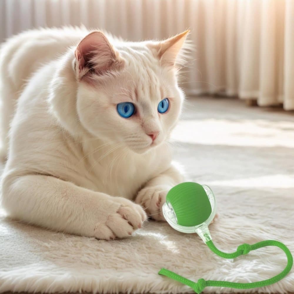 Interactive Cat Toy Ball Electronic Automatic with 3 Modes, Compatible with Cats, Green V1188-MS-325-0844