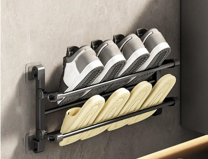 Wall-Mounted Folding Shoe Rack, 50x25.8x12cm, Space-Saving No-Drill Storage Organizer V1188-MS-325-0845