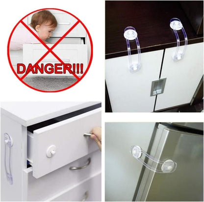 8-Pack Child Safety Cabinet Latch Drawer Lock with Lock Protector, 11cm, Compatible with Most Cabinets V1188-MS-325-0846