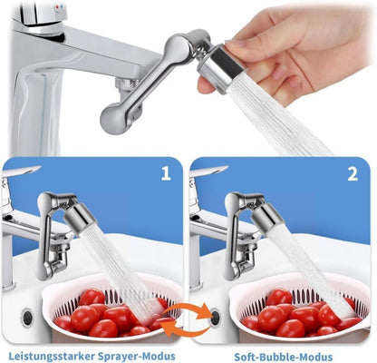 360 degrees Swivel Faucet Extender with 2 Flow Modes, 1440 degrees Rotation, for Kitchen Sink V1188-MS-325-0847