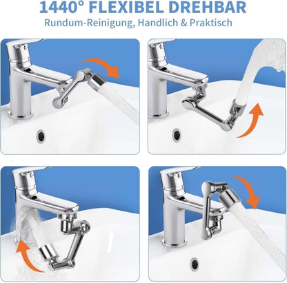 360 degrees Swivel Faucet Extender with 2 Flow Modes, 1440 degrees Rotation, for Kitchen Sink V1188-MS-325-0847