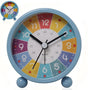 Silent Alarm Clock with Night Light for Children, Round, 8cm, Blue V1188-MS-325-0853