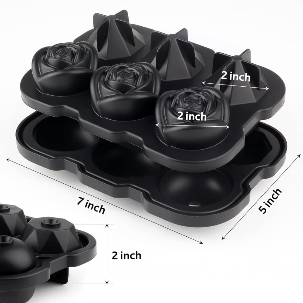 1 piece BPA-free reusable ice cube tray with lid for round ice balls, 6 compartment V1188-MS-325-0857