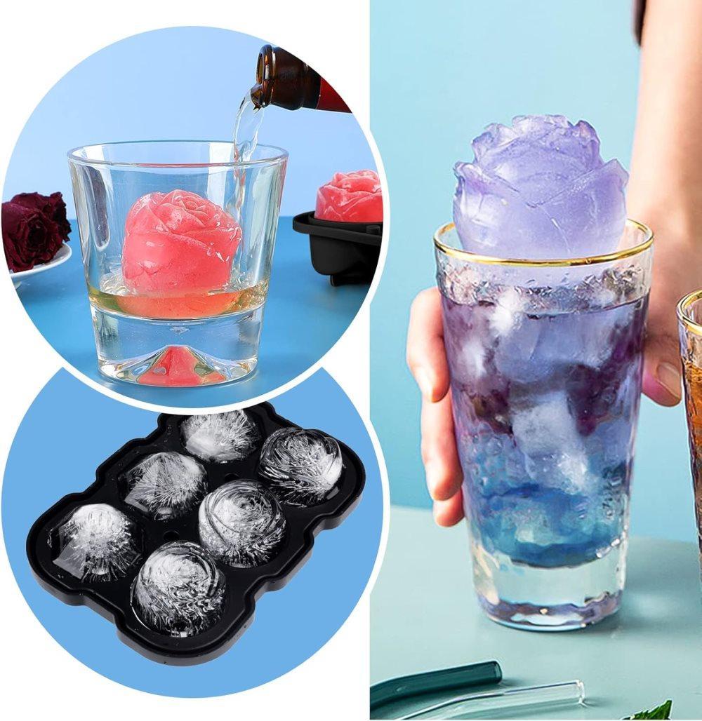 1 piece BPA-free reusable ice cube tray with lid for round ice balls, 6 compartment V1188-MS-325-0857