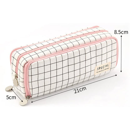 3 Compartments Large Pencil Case, High Capacity Multifunctional Organizer, Dark Blue V1188-MS-325-0884