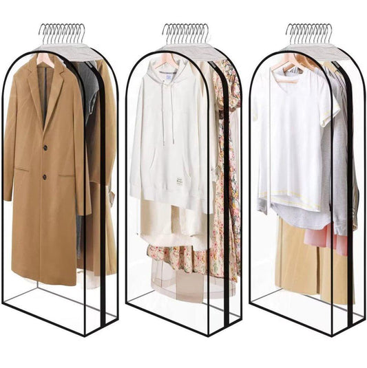 3-pack Transparent Dustproof Garment Storage Bag with Zipper for Wardrobe, PEVA Material, 60 x 25 x 153cm V1188-MS-325-0887