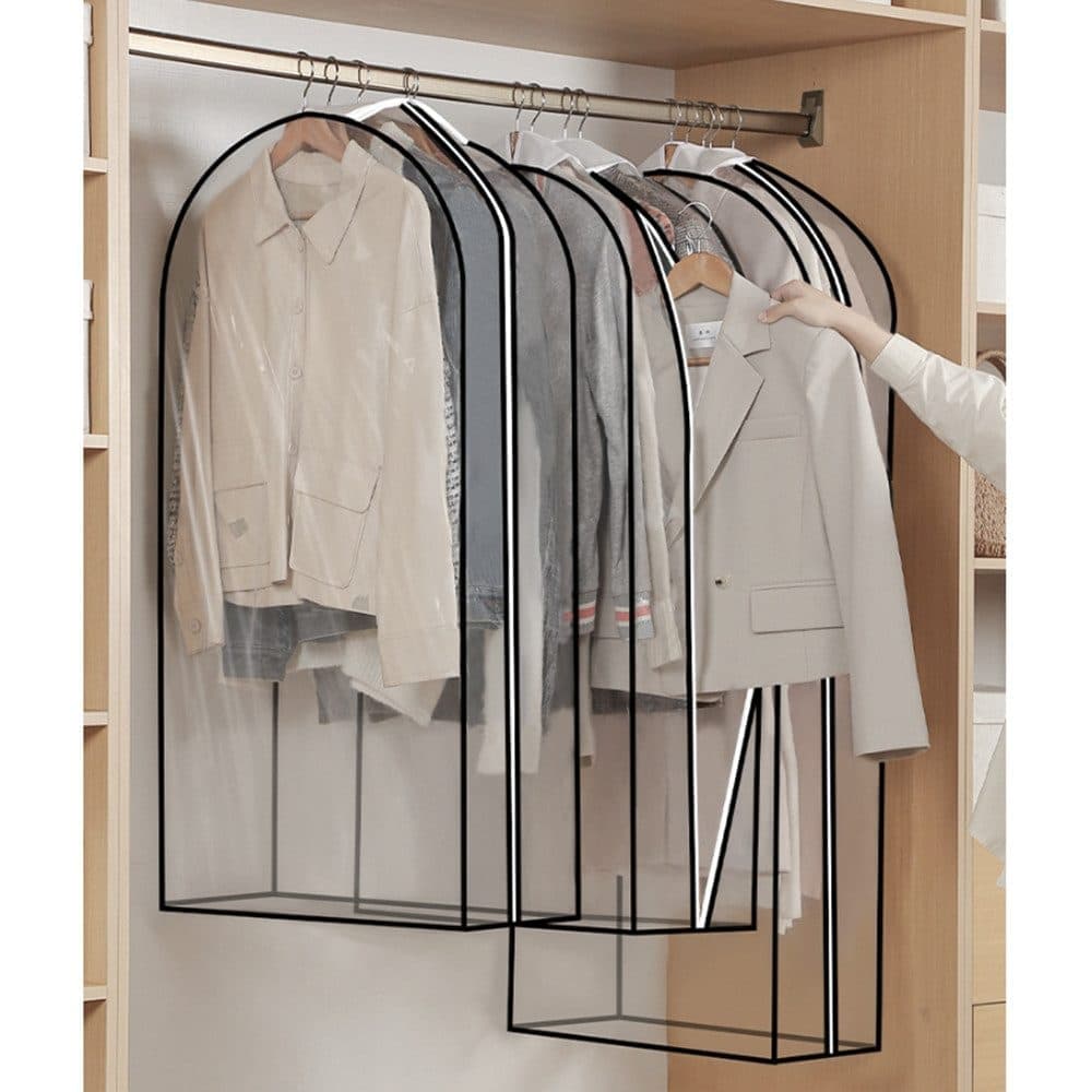 3-pack Transparent Dustproof Garment Storage Bag with Zipper for Wardrobe, PEVA Material, 60 x 25 x 153cm V1188-MS-325-0887