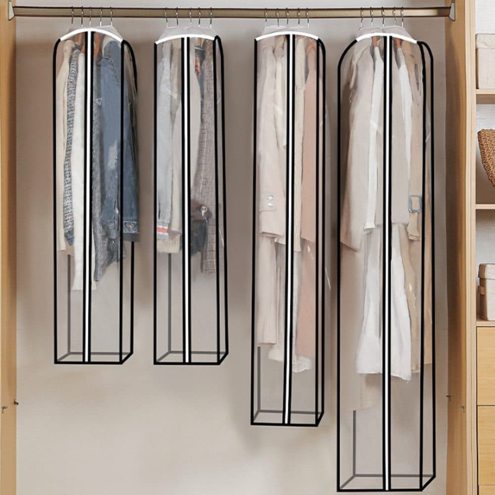 3-Pack Transparent Dustproof Garment Storage Bags with Zipper for Wardrobe, PEVA, 60 x 25 x 130cm V1188-MS-325-0889