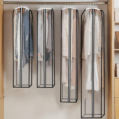 3-Pack Transparent Dustproof Garment Storage Bags with Zipper for Wardrobe, PEVA, 60 x 25 x 130cm V1188-MS-325-0889