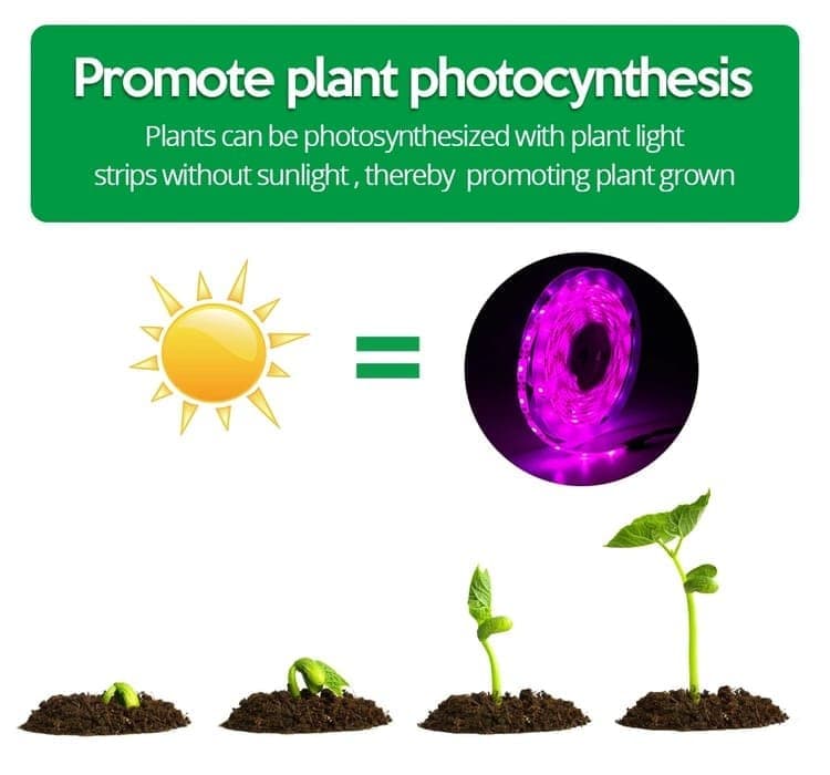 Full Spectrum USB LED Grow Light for Small Plants Greenhouse, 5M, Compatible with USB V1188-MS-325-0894