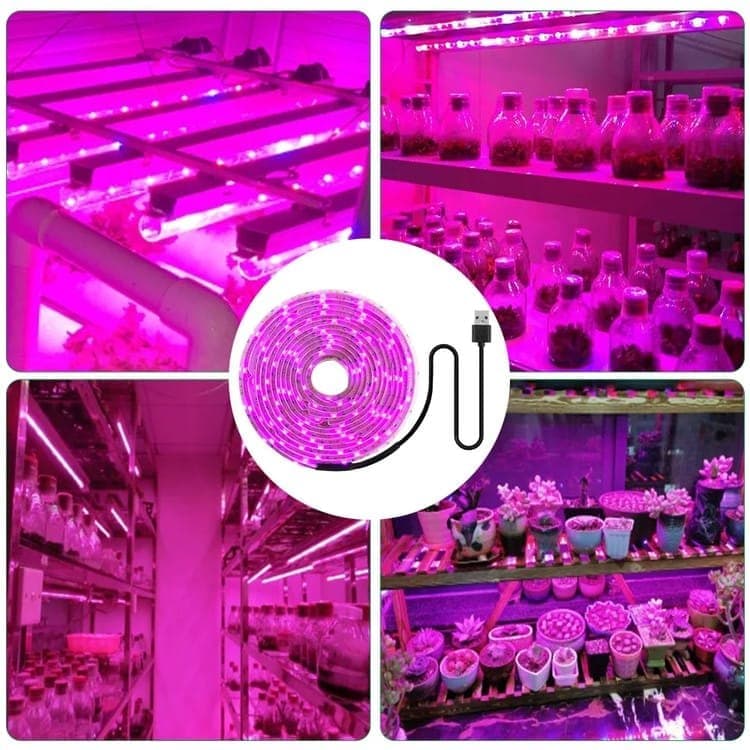 Full Spectrum USB LED Grow Light for Small Plants Greenhouse, 5M, Compatible with USB V1188-MS-325-0894