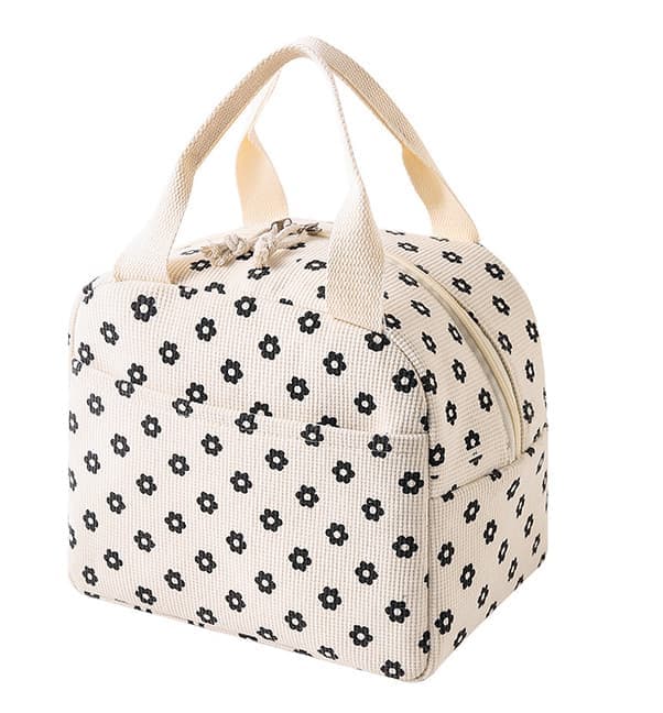 Insulated Corduroy Lunch Bag Cooler Leak-proof for Picnics and Work, 26cm V1188-MS-325-0905