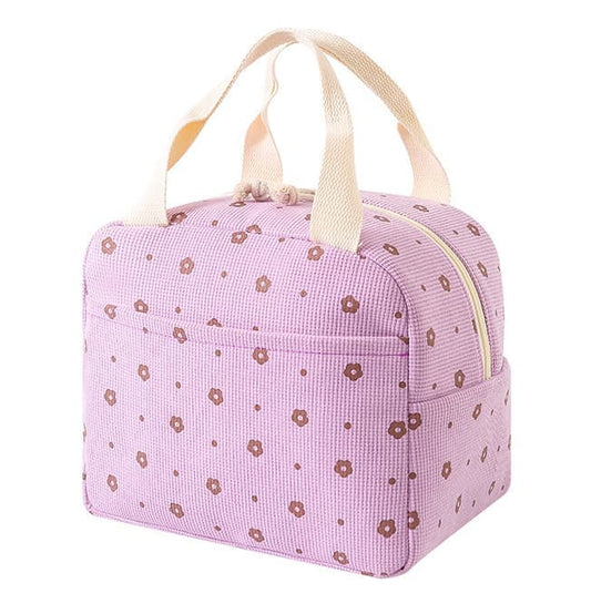 Insulated Corduroy Lunch Bag Cooler Leak-proof for Picnics and Work, 26cm V1188-MS-325-0906