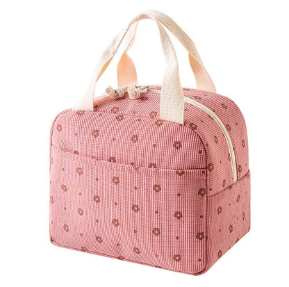 Insulated Corduroy Lunch Bag Cooler Leak-proof for Picnics and Work, 26cm V1188-MS-325-0909