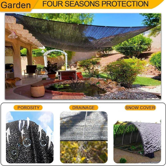 HDPE Sun Protection Net UV Heat Insulating Fabric 4x4 m for Garden Greenhouse and Patio, Thick and Dense V1188-MS-325-0929