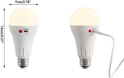 Rechargeable LED Bulb with 3 Color Temperatures 3000-6500K, Dimmable, Timer and Remote Control, E27 Lamp V1188-MS-325-0932