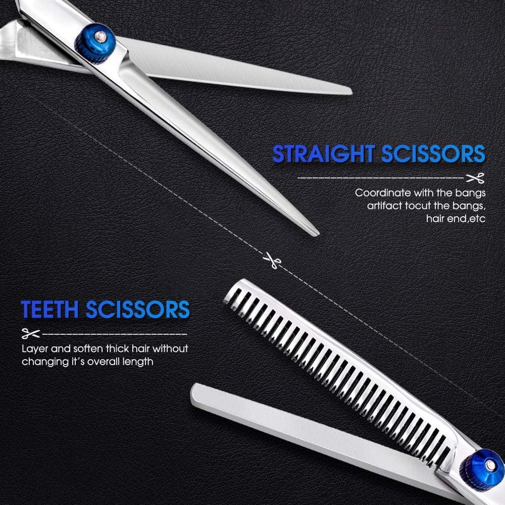 11-Piece Hairdressing Set with Scissors, Combs, Clips and Cape V1188-MS-325-0934