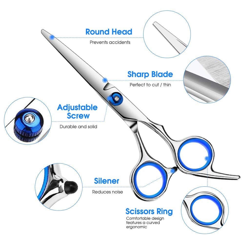 11-Piece Hairdressing Set with Scissors, Combs, Clips and Cape V1188-MS-325-0934