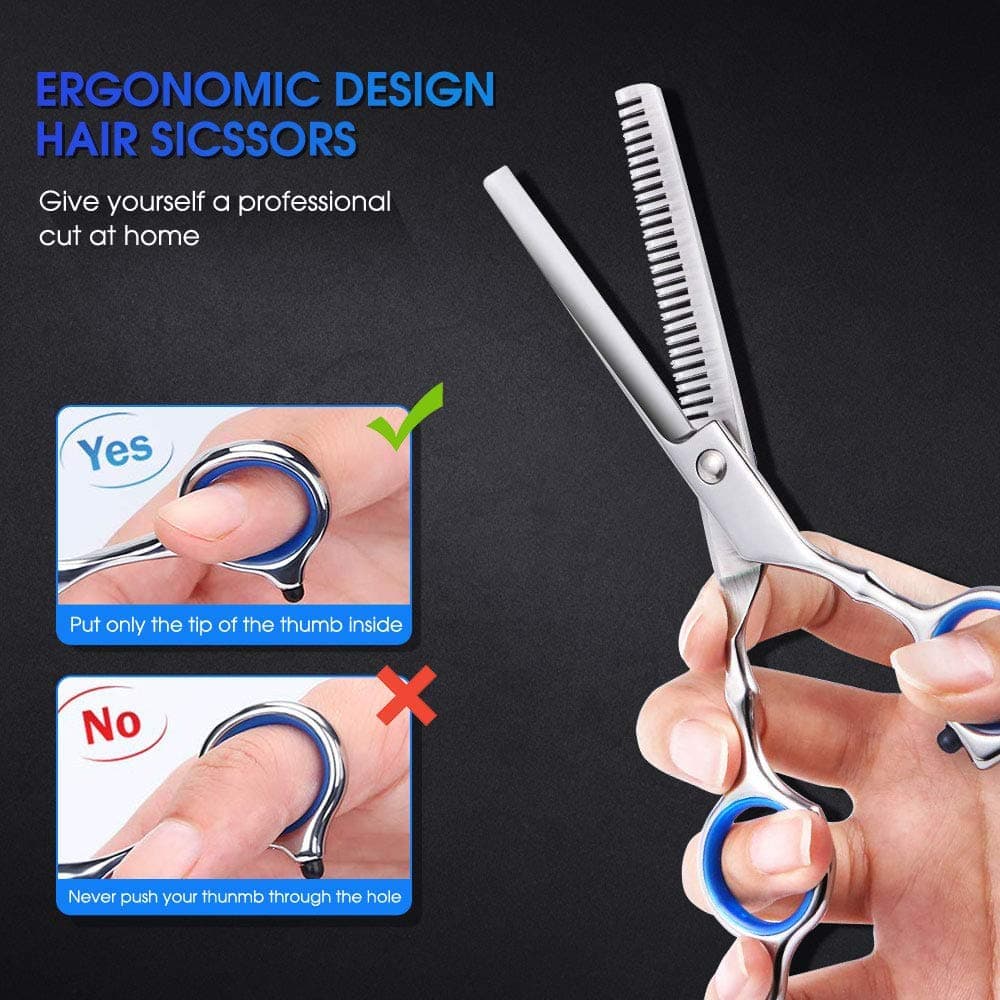 11-Piece Hairdressing Set with Scissors, Combs, Clips and Cape V1188-MS-325-0934