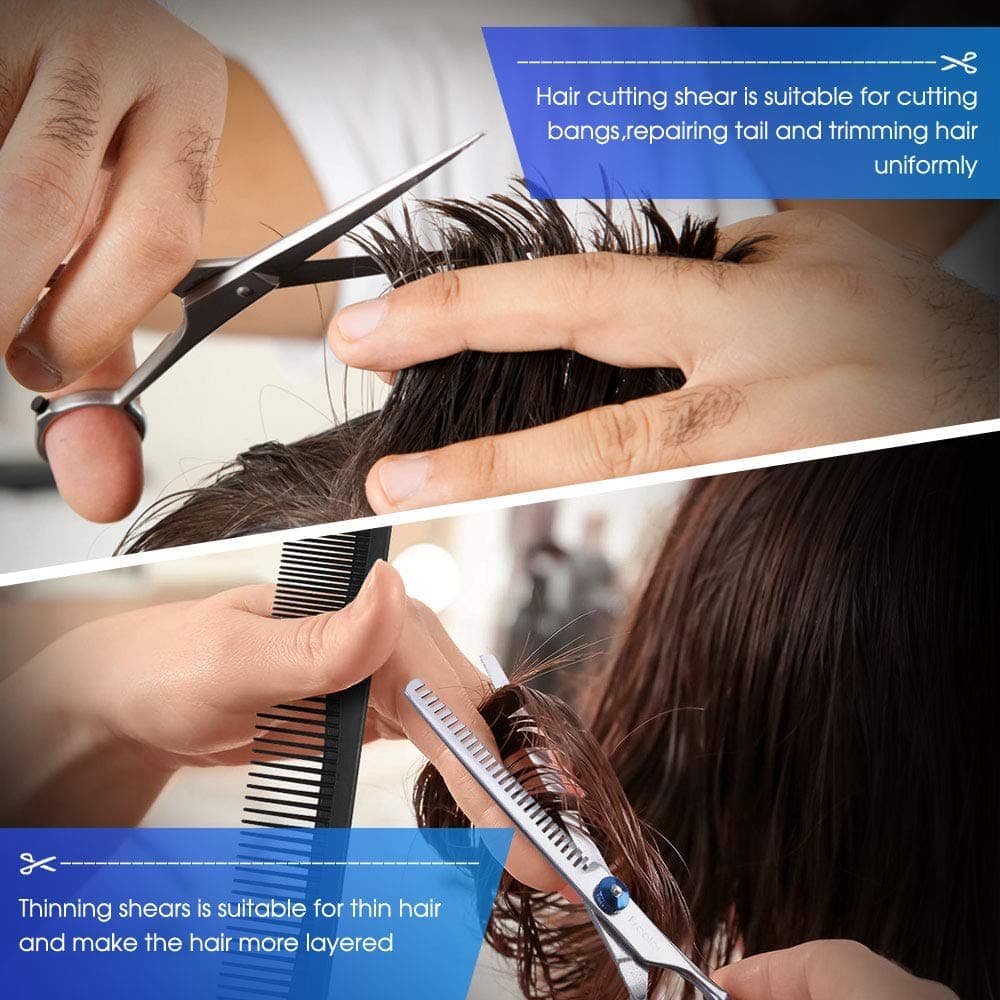11-Piece Hairdressing Set with Scissors, Combs, Clips and Cape V1188-MS-325-0934