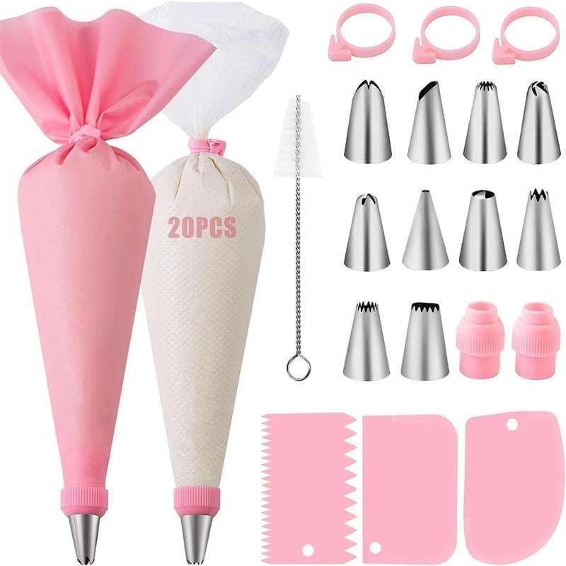 40-Piece Piping Bag Set with Nozzles for Cake Decorating, Pastry, and Desserts V1188-MS-325-0935