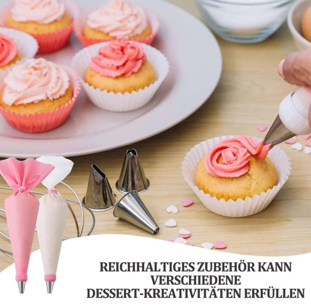 40-Piece Piping Bag Set with Nozzles for Cake Decorating, Pastry, and Desserts V1188-MS-325-0935