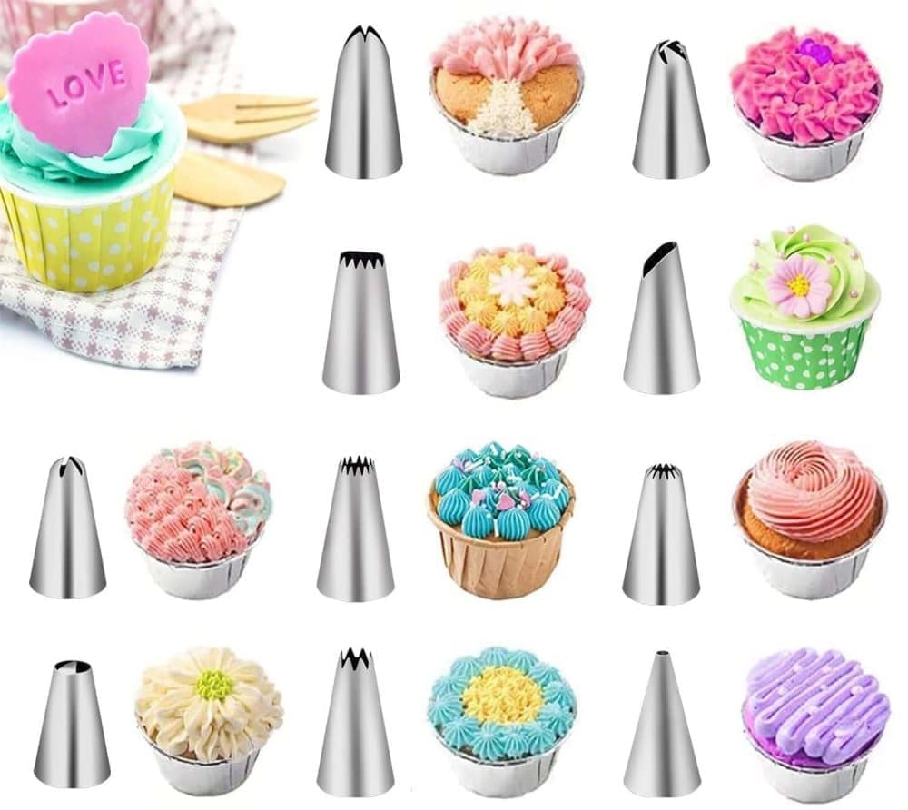 40-Piece Piping Bag Set with Nozzles for Cake Decorating, Pastry, and Desserts V1188-MS-325-0935