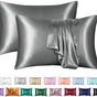 2-Pack Satin Pillowcase Silky Soft, 50 x 75cm, Dark Gray V1188-MS-325-0936