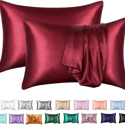 2-Pack Satin Pillowcase Silky and Soft, 50 x 75cm, Red V1188-MS-325-0940