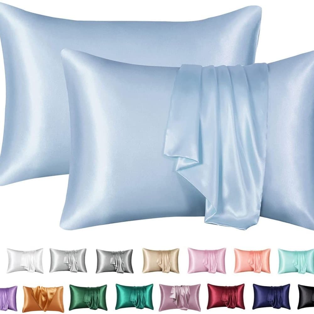 2-Pack Satin Pillowcase, Light Blue, 50 x 75cm V1188-MS-325-0942