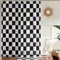 Retro Chess Pattern Checkered Shower Curtain, Black, 180x180 cm V1188-MS-325-0945