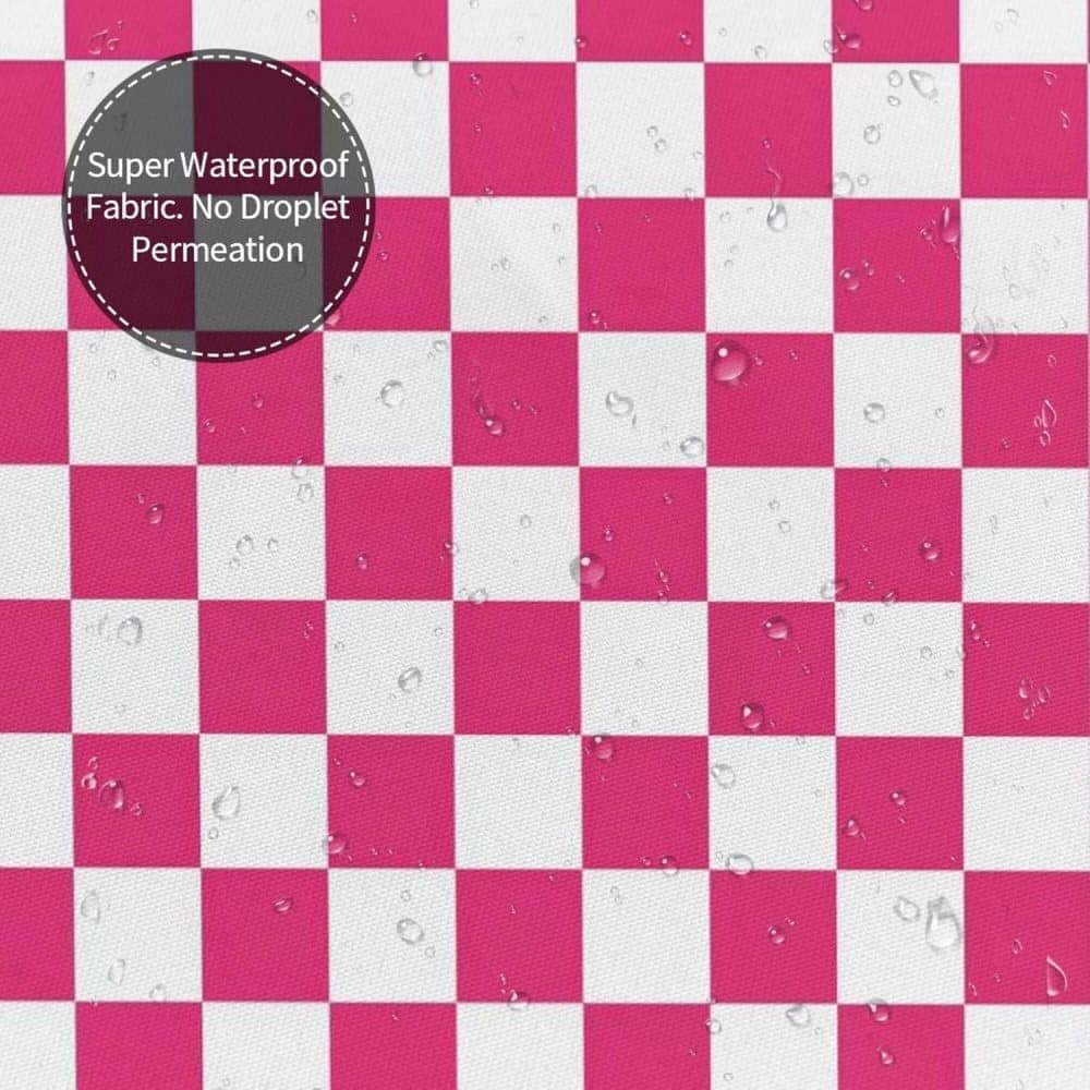 Checkered Shower Curtain, Retro Chess Pattern Vintage Aesthetics for Bathroom, 180x180 cm V1188-MS-325-0947
