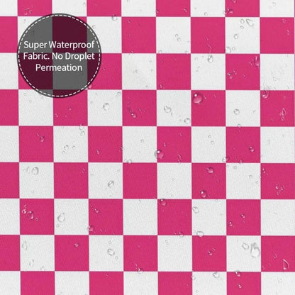 Checkered Shower Curtain, Retro Chess Pattern Vintage Aesthetics for Bathroom, 180x180 cm V1188-MS-325-0947