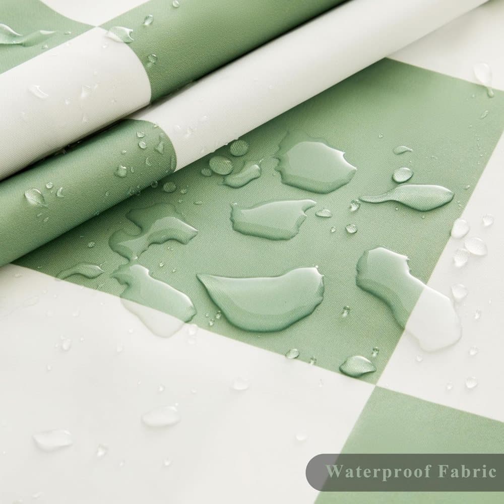 Green Checkered Shower Curtain with Retro Chess Pattern, 180x180 cm V1188-MS-325-0950