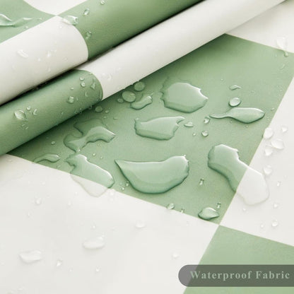 Green Checkered Shower Curtain with Retro Chess Pattern, 180x180 cm V1188-MS-325-0950