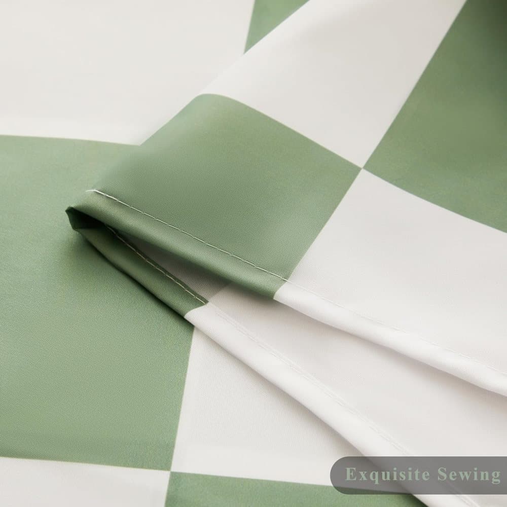 Green Checkered Shower Curtain with Retro Chess Pattern, 180x180 cm V1188-MS-325-0950