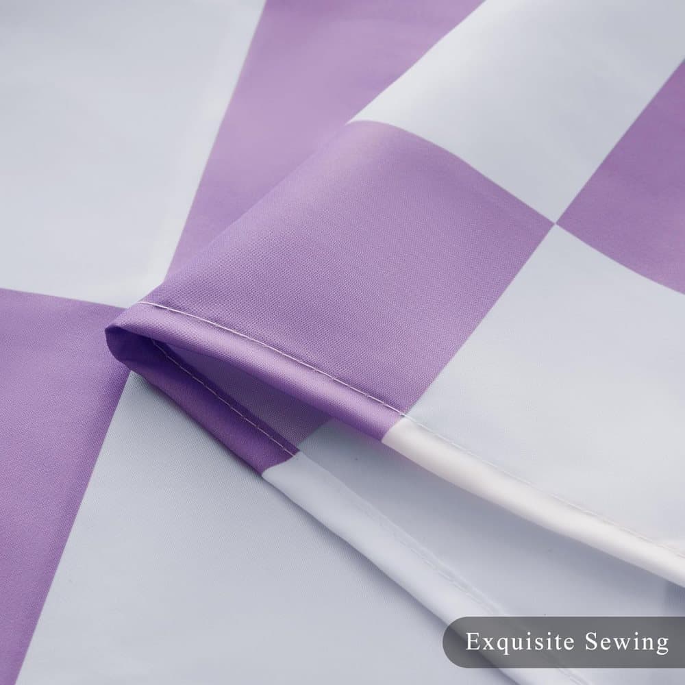 Retro Chess Pattern Checkered Shower Curtain, Purple, 180x180 cm V1188-MS-325-0951