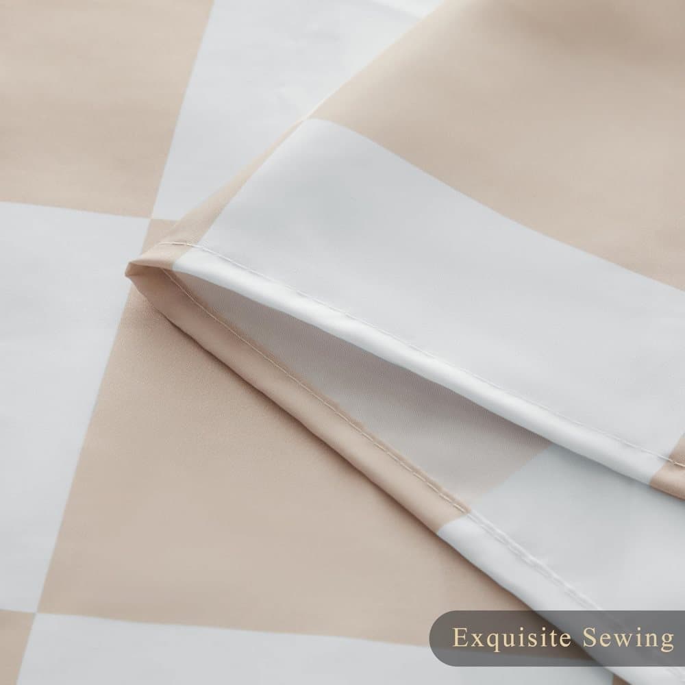 Checkered Shower Curtain 180x180 cm, Retro Chess Pattern Vintage Aesthetics for Bathroom, Yellow V1188-MS-325-0952