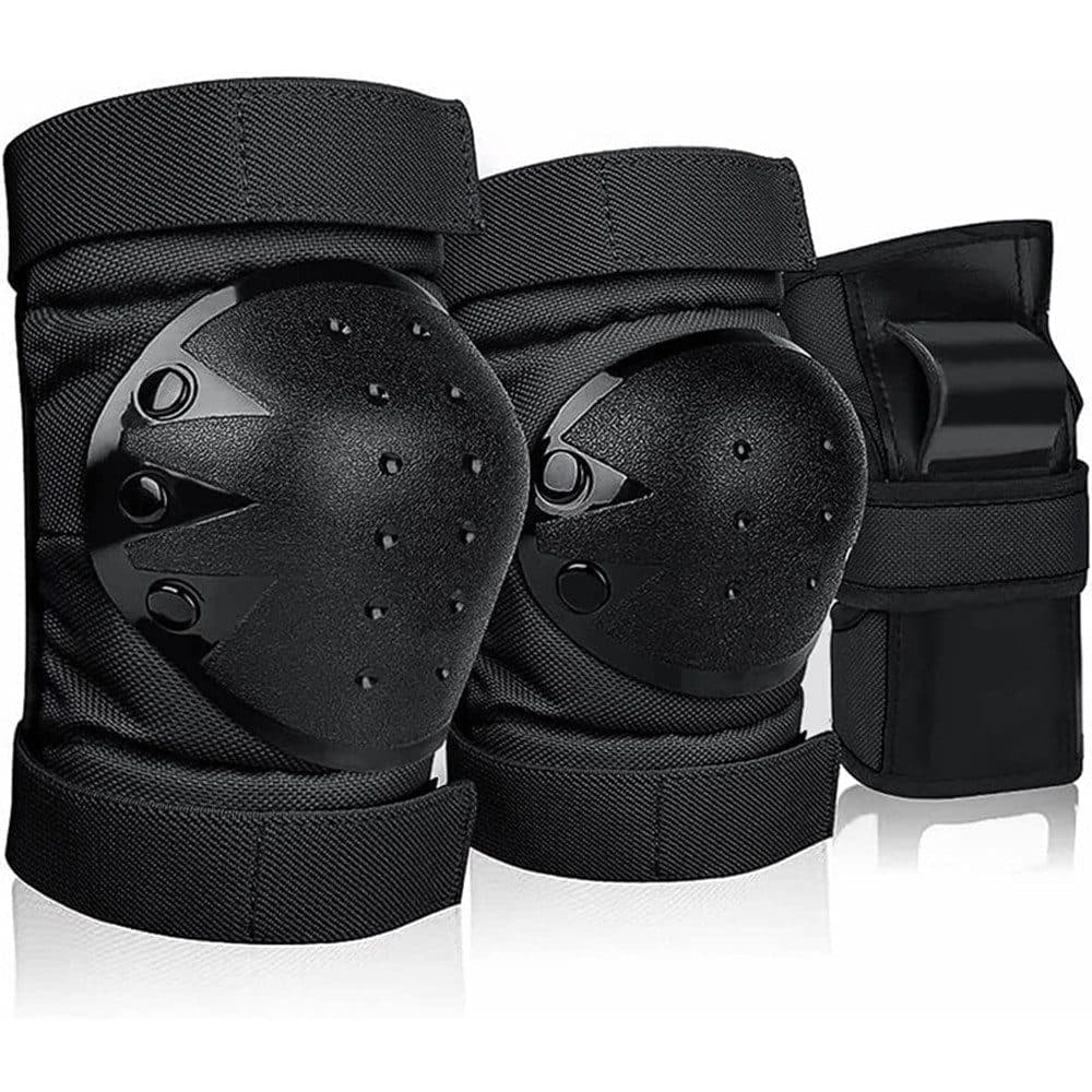 6-in-1 Protective Gear Set Adjustable Knee Elbow Wrist Guards for Roller Skating Skateboarding, One Size, V1188-MS-325-0968