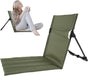 Foldable Beach Chair with Storage Bag, Collapsible Sun Lounger, Padded Lightweight Camping Chair, Green V1188-MS-325-0975