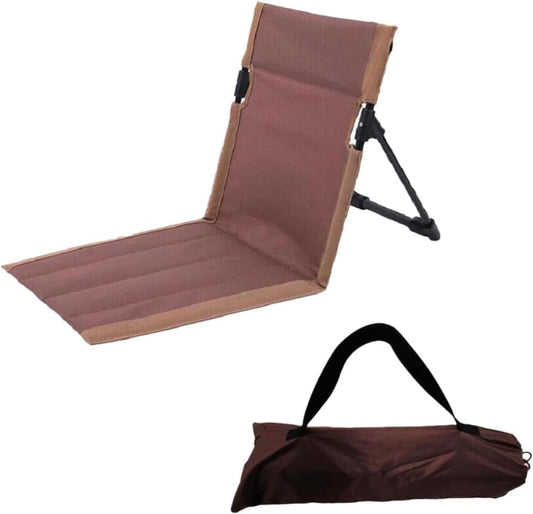 Foldable Beach Chair with Storage Bag, Collapsible Sun Lounger, Lightweight Camping Chair, Brown V1188-MS-325-0976