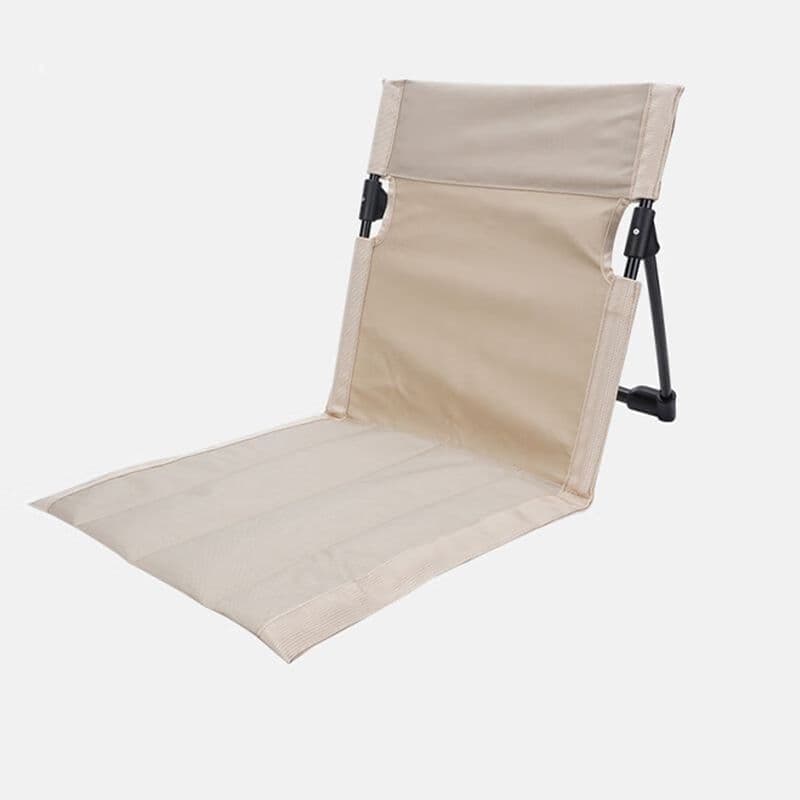 Foldable Beach Chair with Storage Bag, Collapsible Sun Lounger, Lightweight Camping Chair, Beige V1188-MS-325-0977