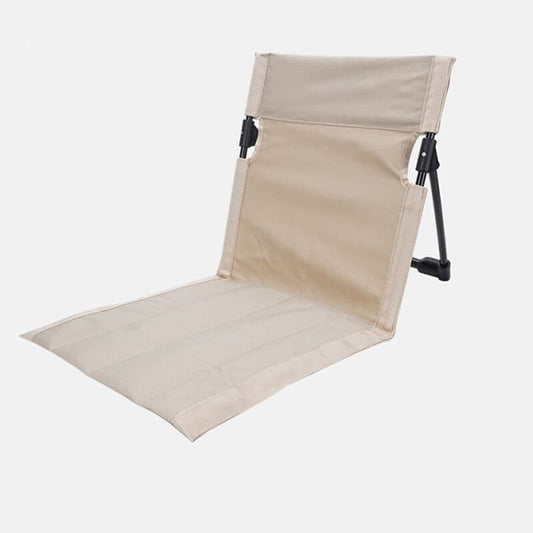 Foldable Beach Chair with Storage Bag, Collapsible Sun Lounger, Lightweight Camping Chair, Beige V1188-MS-325-0977